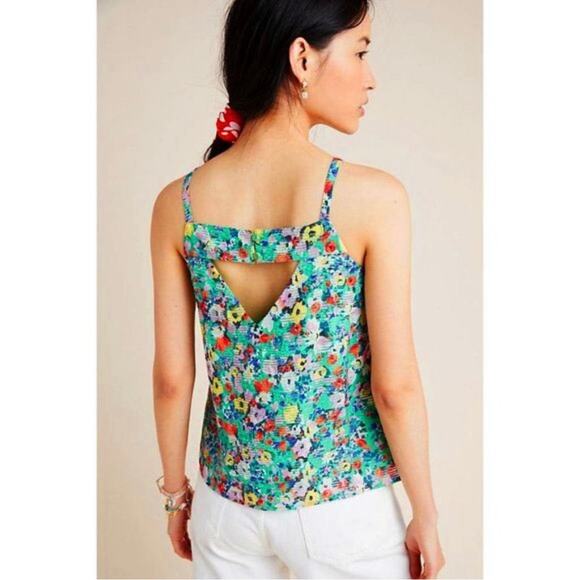Anthro Maeve Quinn Floral Textured Cami Top - size 2 - Picture 2 of 8